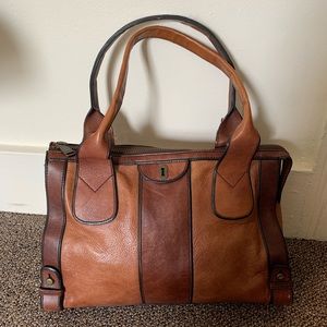 Fossil large leather tote